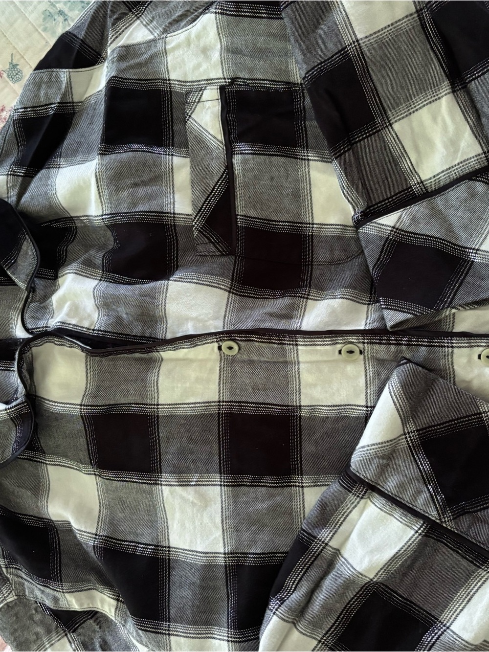 Black & White Plaid Button-Up romper, pajamas. Victoria Secret.
